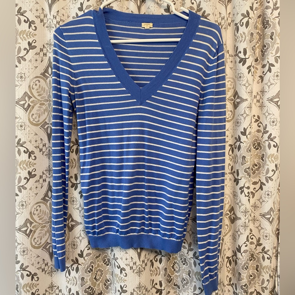 J. Crew striped blue lightweight sweater